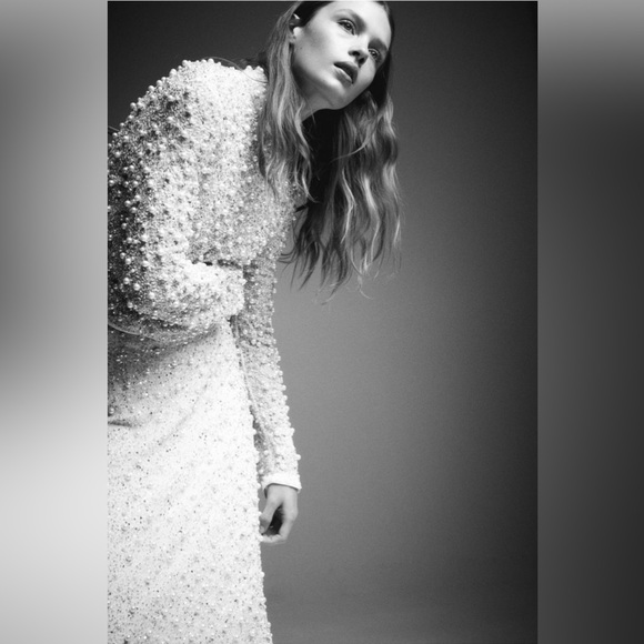 H&M Pearl & Crystal Embellished Skirt Size 6 - Picture 2 of 15